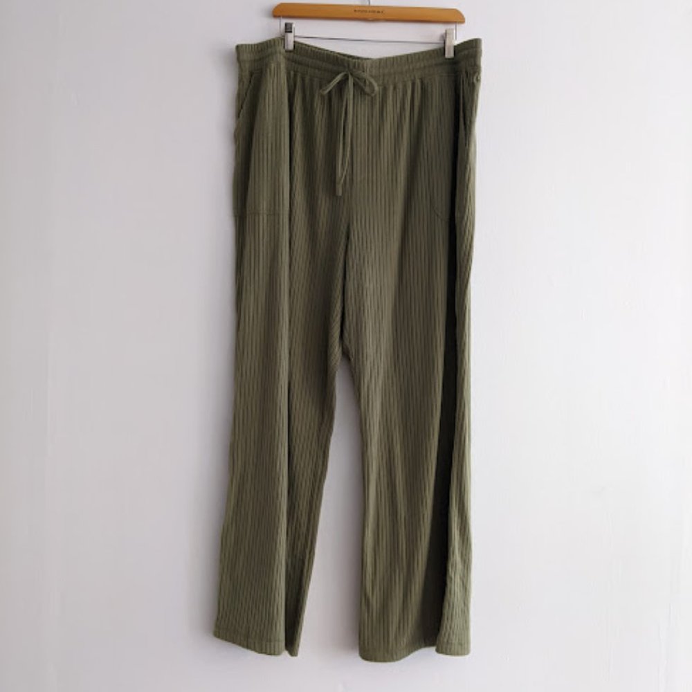 NWT Wonderly Studio Green Wide Leg Lounge Pants Size 3X